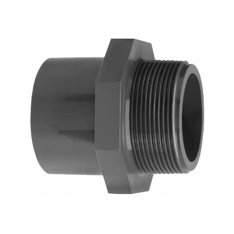 Srieginis vamzdis su išoriniu sriegiu pagamintas iš PVC VDL 63 mm