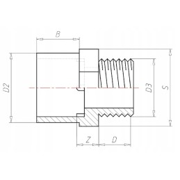 Srieginis vamzdis su išoriniu sriegiu pagamintas iš PVC VDL 63 mm