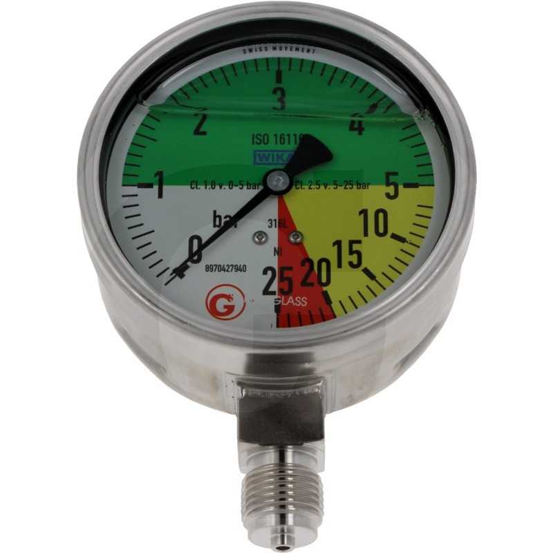 Wika manometras 0 25 bar dugnas 1 2 oe 100mm