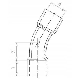 PVC alkūnė U 30 su VDL mova 63 x 63 mm 10 barų