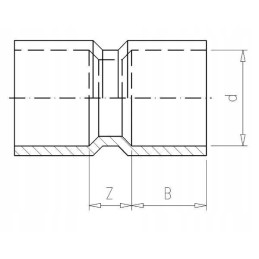 Jungtis su PVC mova VDL 63 x 63 mm