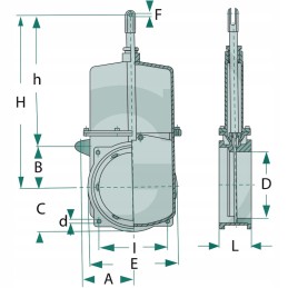 Mz vartų vožtuvas, peilių vožtuvas, vieno apykaklės hidraulika