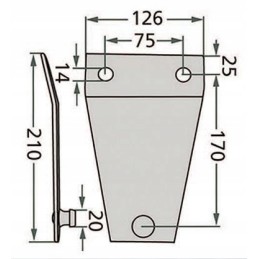 Kverneland Krone Deutz Fahr vejapjovės peilių laikiklis