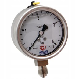 Apatinis manometras 1 4 0 4 bar 63mm nerūdijantis plienas