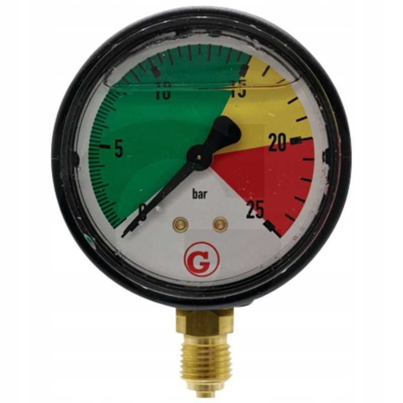 Apatinis slėgio matuoklis 1 4 0 25 bar 63mm žalvaris