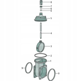 Pleištinis sklendė 6 su hidrauliniu cilindru