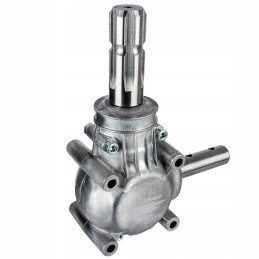 Trąšų barstytuvo kampinė pavara yra sustiprinta