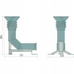 6 prijungimo stotis ant trijų kojų rėmo