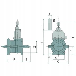 Hertell plokščias pleištinis sklendė Buru 125 oe125 mm pločio