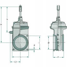 Mz sklendė, pleišto sklendė, vieno kolonėlės hidraulika