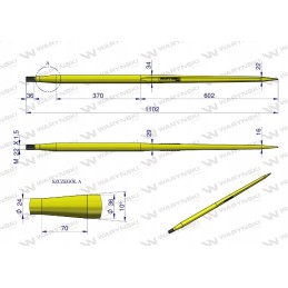 Universalus tiesus krautuvas l 1100mm Warynski