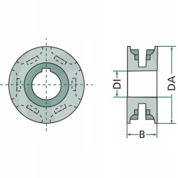 Grandininis ratas 8x31 6 dantukai 40mm di 130mm da