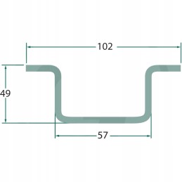Grandinės kreiptuvas 13x36mm ilgio 4000mm versija
