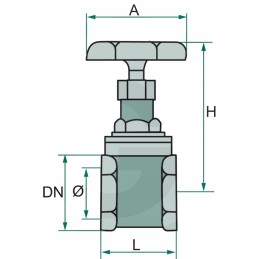 Žalvarinis vartų vožtuvas su įvore dn 2 1 2 oe 60