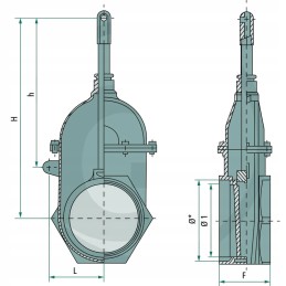 Mz sklendės pleištinių vartų hidraulika vieno sriegio