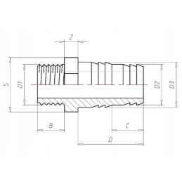 Žarnos jungtis 16 mm x 3 8 mm