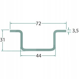 Grandinės kreiptuvas 3525mm, dviejų dalių paskirstymo diržui