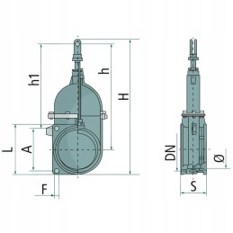 Riv sklendė 4 pleišto sklendė be vidinio sriegio