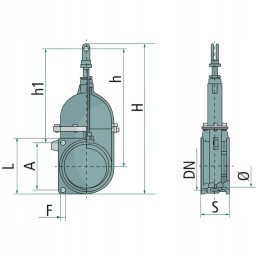 Riv sklendė 4 pleišto sklendė be vidinio sriegio