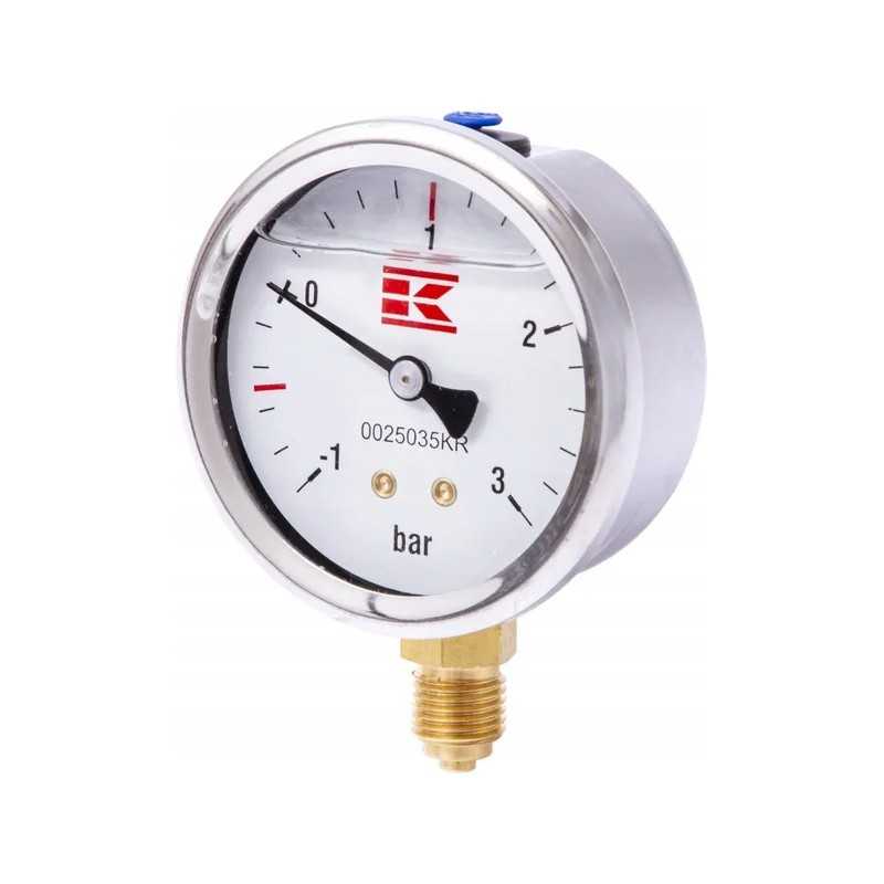 Glicerino manometras 63 mm, apatinė jungtis 1 4