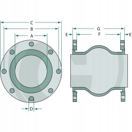 Guminė jungtis su flanšu 100 180 220