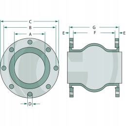 Guminė jungtis su flanšu 100 180 220