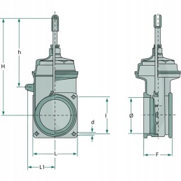 Pleištinis sklendė 6 su velenu