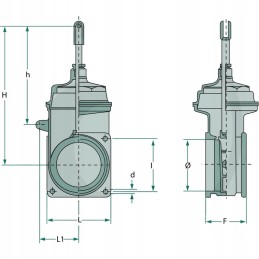 Pleištinis sklendė 6 su velenu