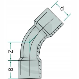 Alkūnė 45 su 2x klijuotomis PVC jungtimis, dn 80 ci