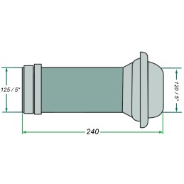 Lizdas su žarnos įvore, karštai cinkuotas, 120 mm