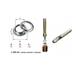 Nerūdijančio plieno ąselės, 100 vnt, skersmuo 12, gofruotojas ir pjaustytuvas