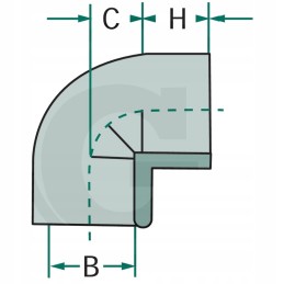 Alkūnė 90 PVC ir 75 mm 16 bar dn65