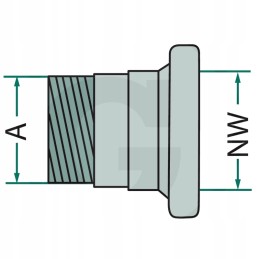 Lizdas su išoriniu sriegiu 89 mm, 3 cinkuoti
