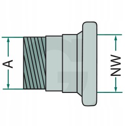 Lizdas su išoriniu sriegiu 89 mm, 3 cinkuoti