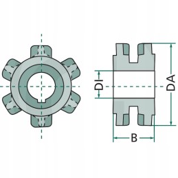 Grandininis ratas 8x31, 5 dantukai, skylė di 35 oe išorėje