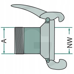 Kaištis su išoriniu sriegiu, karštai cinkuotas 10