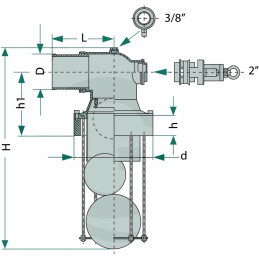 Perpildymo vožtuvas oe60mm, darbinis slėgis 4 bar l