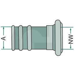 Lizdas su žarnos įvore, cinkuotas, 50mm 2