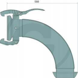 Alkūnė 90, kištukas su lizdu, karštai cinkuotas