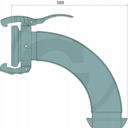 Alkūnė 90, kištukas su lizdu, karštai cinkuotas