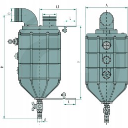 Uždarymo vožtuvas dn 80 h 907 mm h 656 mm l 100 mm