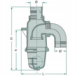 Statinės bako atjungimo vožtuvas oe60mm h442mm h285mm