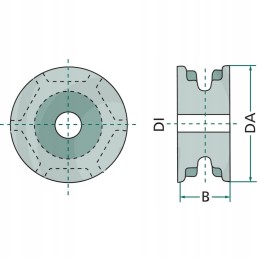 Grįžtamasis volelis 10x31 6 dantukai arba 130 mm skylė 30 mm