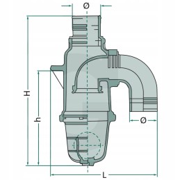 Statinės bako atjungimo vožtuvas oe45mm h440mm h285mm