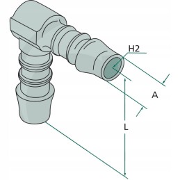 90° alkūnė su 2x PVC žarnos jungtimi