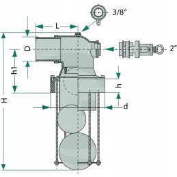 Perpildymo vožtuvas oe100mm 4 bar l108mm d102mm h6