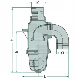 Uždarymo vožtuvas tanklaiviui oe75mm h442mm h285mm