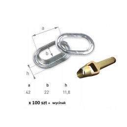 100 kilpelių tentui 42x22 išpjova