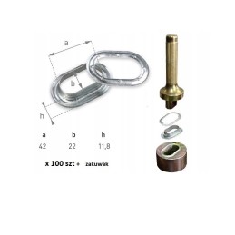 100 kilpelių 42x22 gofruotam brezentui