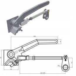 Apatinės pusės atidarymo svirtis pl